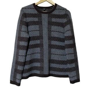 Ann Taylor Women’s Long Sleeve Wool Blend Sweater Large Grey/Brown​